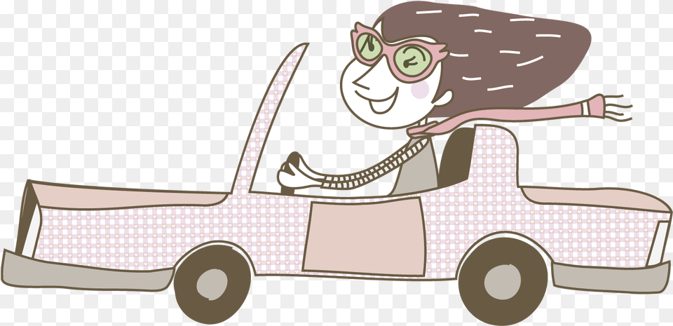 Cartoon Drawing Woman Illustration Women Driving Car Clipart, Moving Van, Transportation, Van, Vehicle Png Image