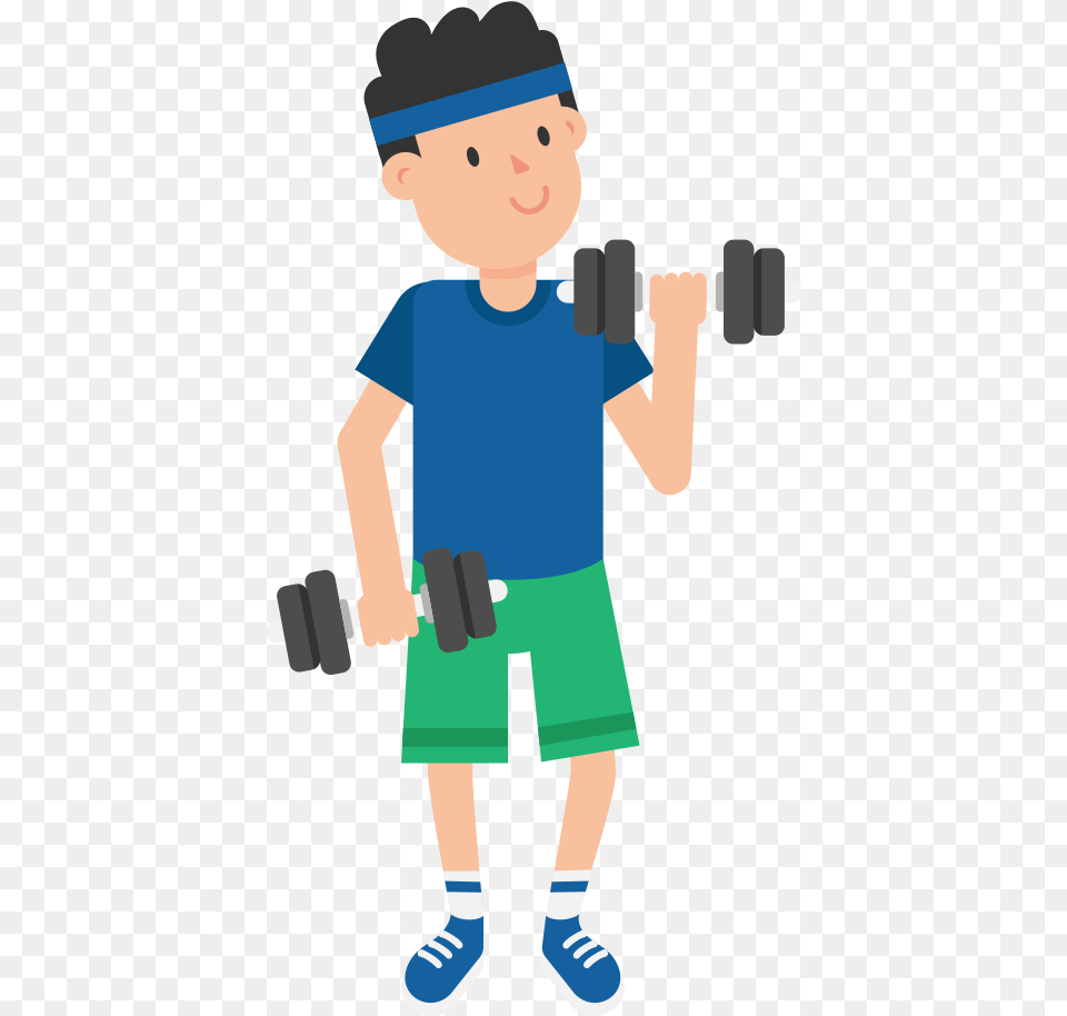 Cartoon Dumbbell Drinking Water Clipart, Boy, Child, Male, Person Png