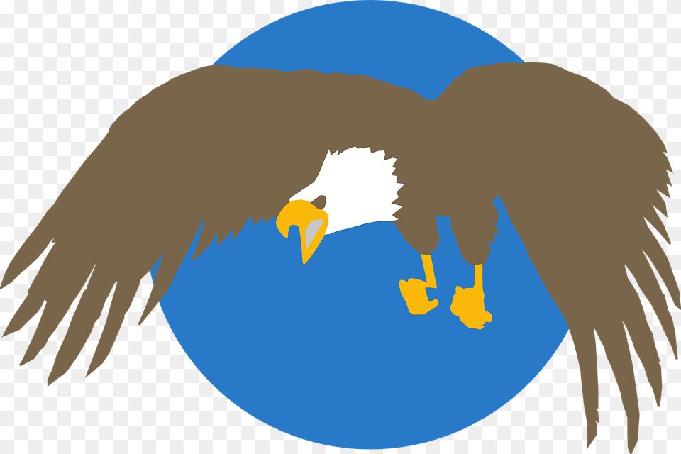 Cartoon Eagle Blue Eagle Circle, Animal, Bird, Bald Eagle, Person Free Png Download