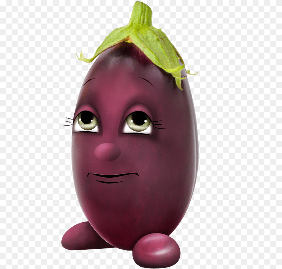 Cartoon Eggplant, Produce, Food, Vegetable, Plant Png