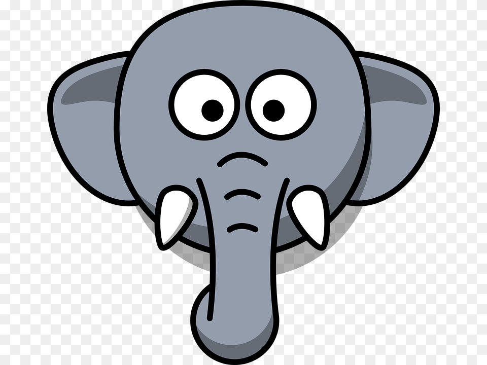 Cartoon Elephant Bw Clip Art, Animal, Wildlife, Mammal, Baby Free Transparent Png
