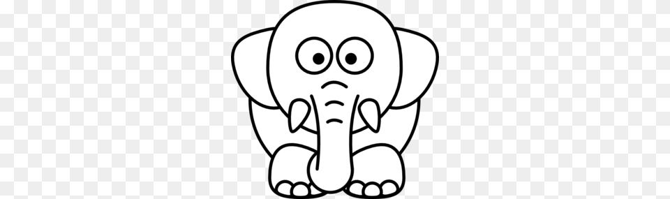 Cartoon Elephant Bw Clip Art, Baby, Person, Animal, Wildlife Free Png