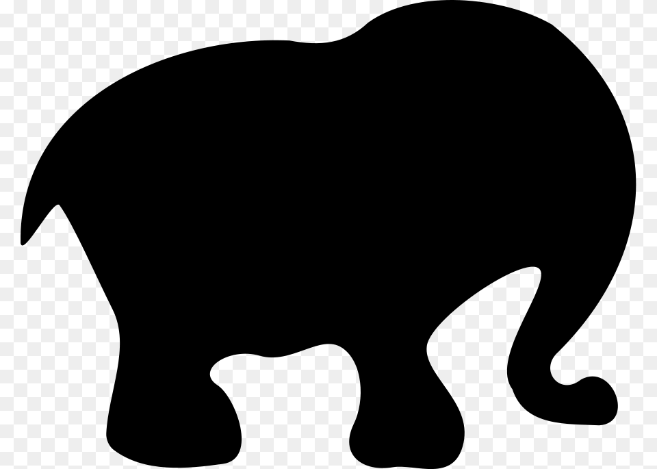Cartoon Elephant Silhouette Elephant Silhouette, Gray Free Transparent Png