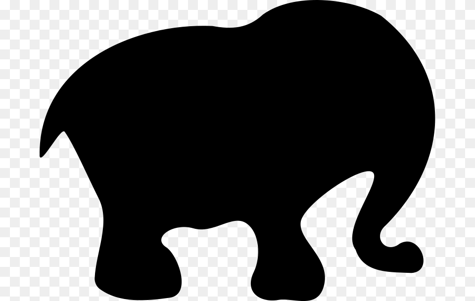 Cartoon Elephant Silhouette Vector, Gray Free Transparent Png