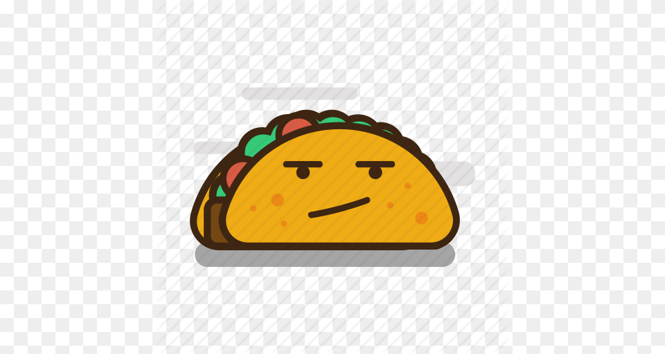 Cartoon Emoji Emoticon Expression Fast Food Mexican Taco Icon, Meal Png