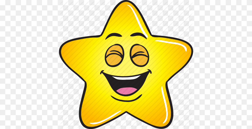 Cartoon Emoji Gold Smiley Star Icon, Star Symbol, Symbol, Person Free Png Download