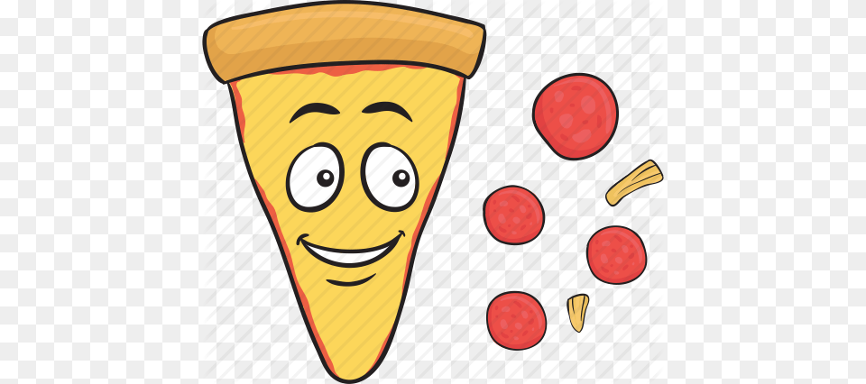 Cartoon Emoji Pizza Slice Smiley Icon, Food, Fruit, Plant, Produce Free Png Download