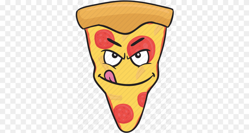Cartoon Emoji Pizza Slice Smiley Icon Pizza Slice Emoji, Cream, Dessert, Food, Ice Cream Free Png