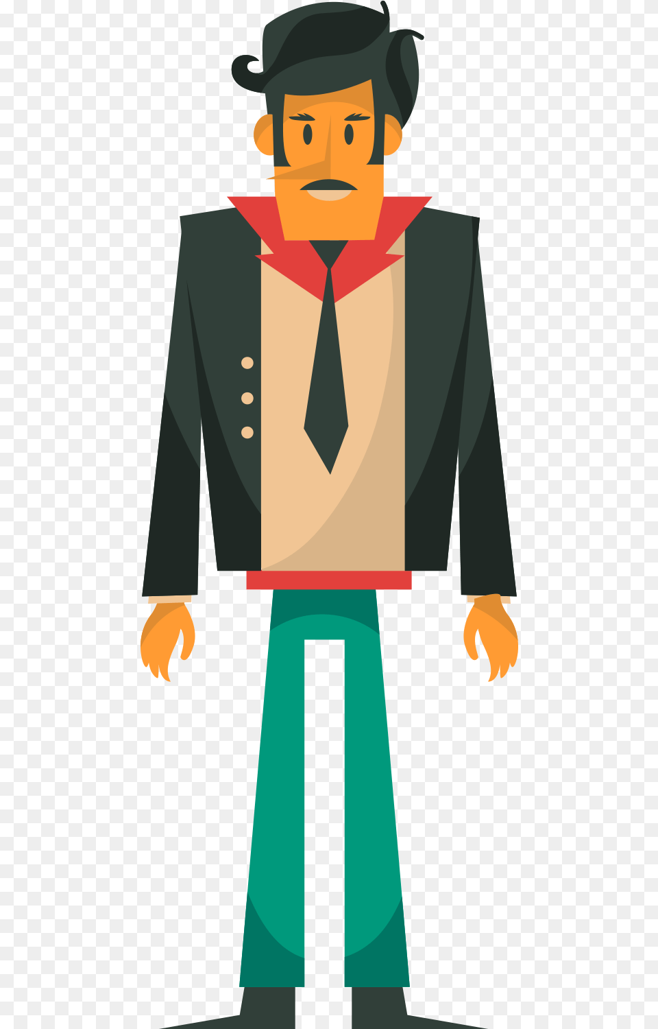 Cartoon Euclidean Vector Adobe Illustrator Illustration Man Standing Cartoon, Accessories, Formal Wear, Person, Tie Png Image