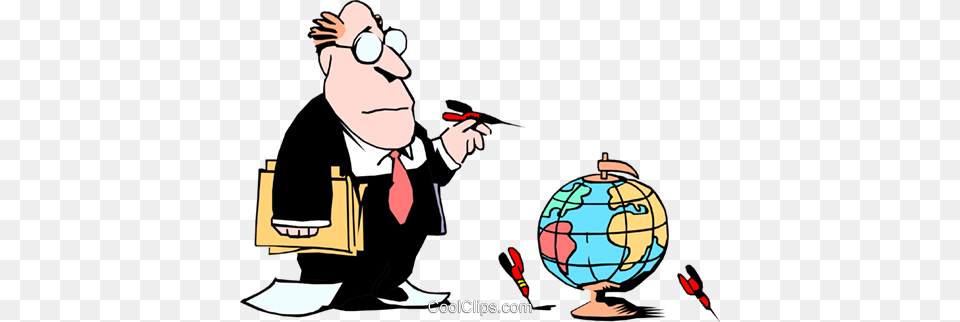Cartoon Executive With Globe And Darts Royalty Vector Clip, Baby, Person, Face, Head Free Transparent Png