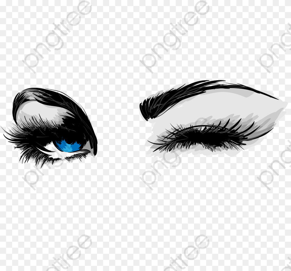 Cartoon Eyes Cartoon Eyelashes Transparent Background, Art, Drawing Free Png