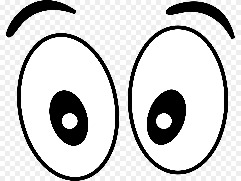 Cartoon Eyes Eyes Black And White Clip Art, Number, Symbol, Text, Astronomy Free Png Download