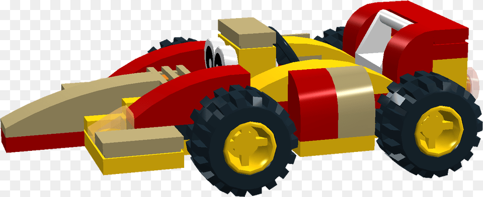 Cartoon F1 Racecar Tractor, Bulldozer, Machine, Tire, Grass Png