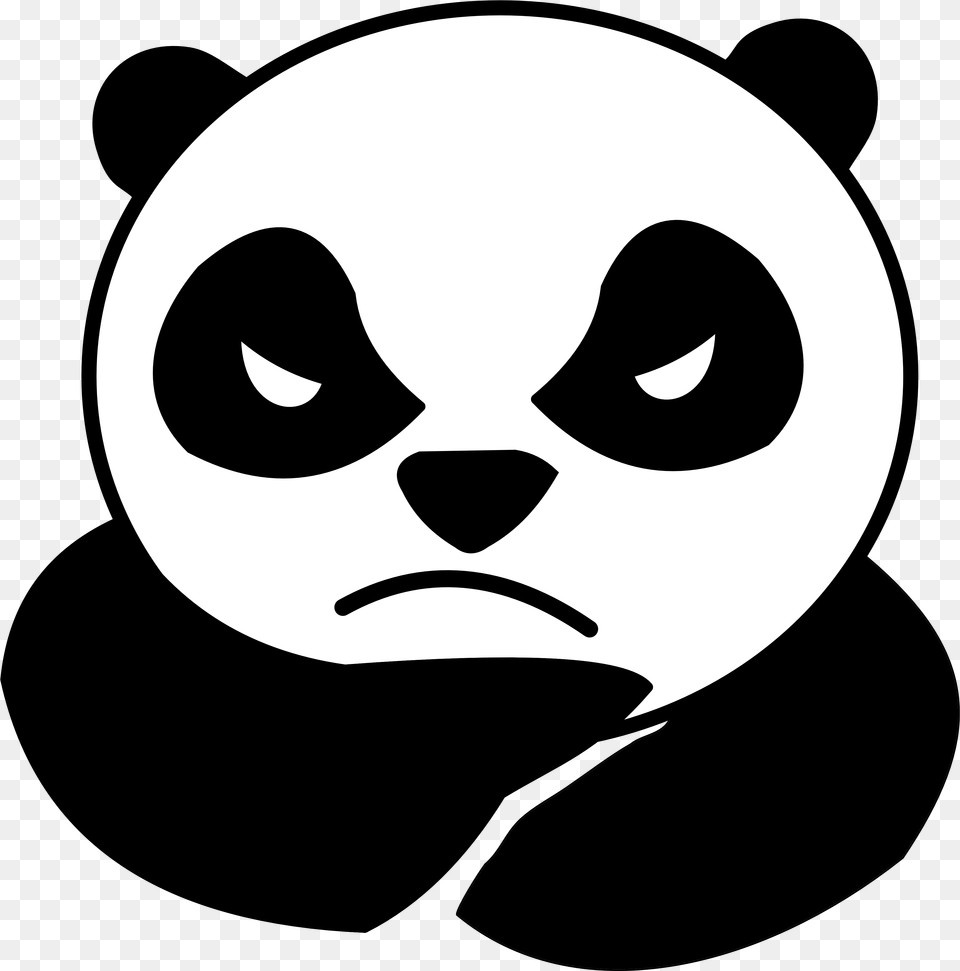 Cartoon Face Angry Panda, Stencil, Alien, Disk Free Transparent Png