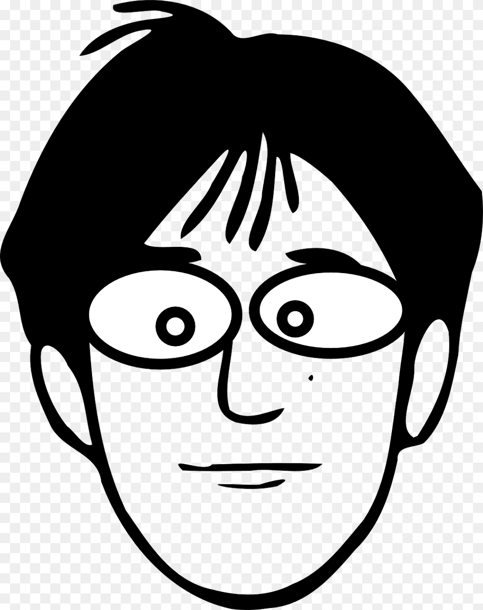 Cartoon Face Black And White, Silhouette Free Png Download