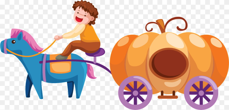 Cartoon Fairy Pumpkin Carriage Pattern Download, Baby, Person, Face, Head Free Transparent Png