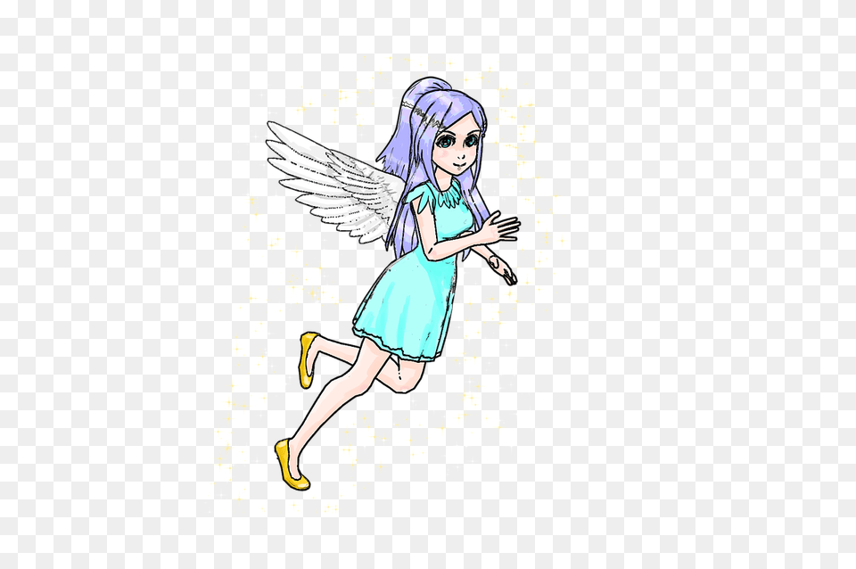 Cartoon Fairy Tale Drawing Girl With Wings Cartoon, Adult, Publication, Person, Woman Free Png Download