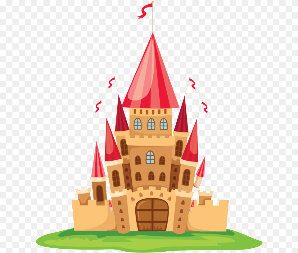 Cartoon Fairytale Castle Pattern Design Background Castle Clipart, Architecture, Building, Spire, Tower Png