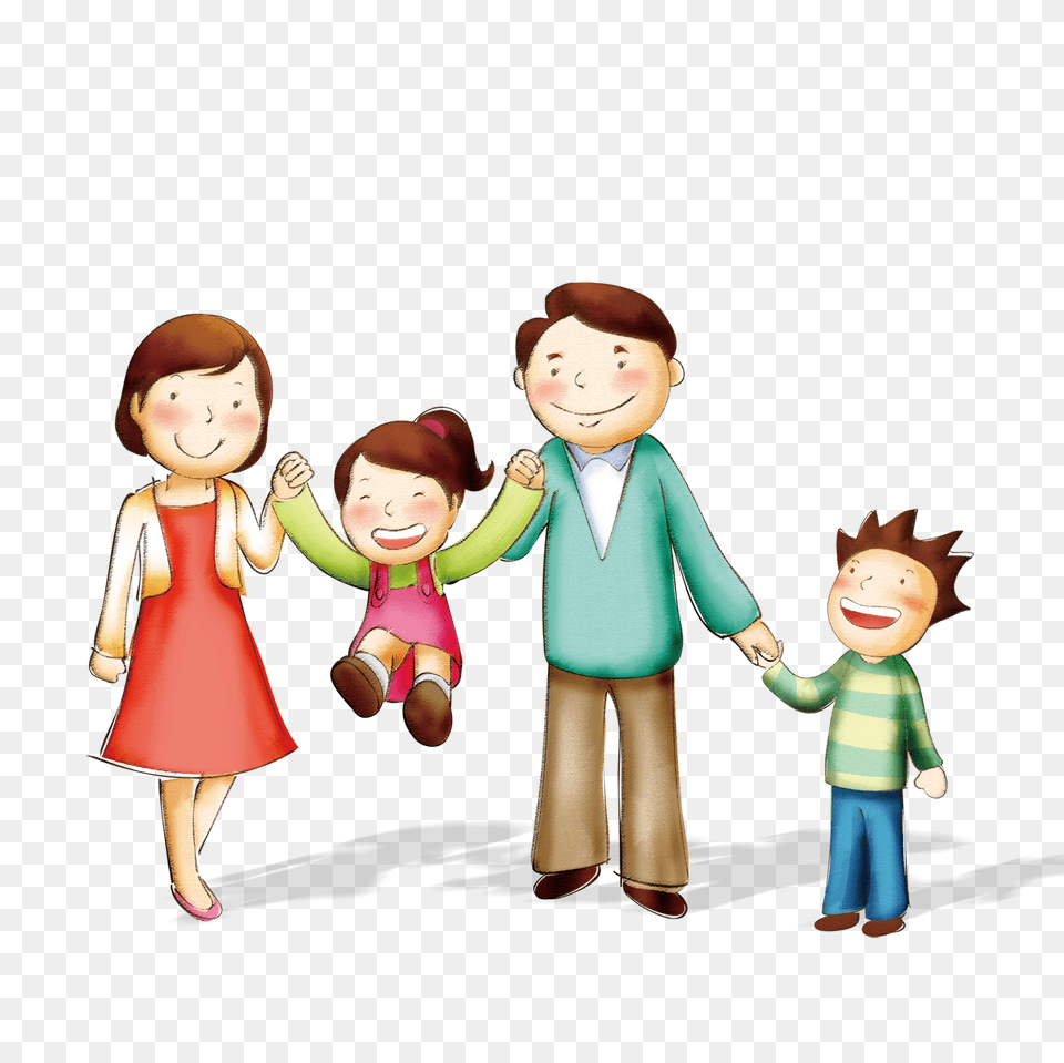 Cartoon Family Child Happiness, Person, Adult, Female, Baby Png