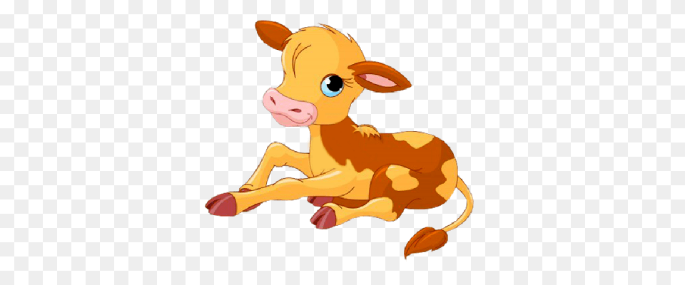 Cartoon Farm Animal Clipart, Calf, Cattle, Cow, Livestock Free Png