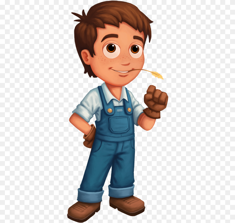 Cartoon Farmer Transparent Background Farmville 2 Characters, Pants, Clothing, Baby, Person Free Png