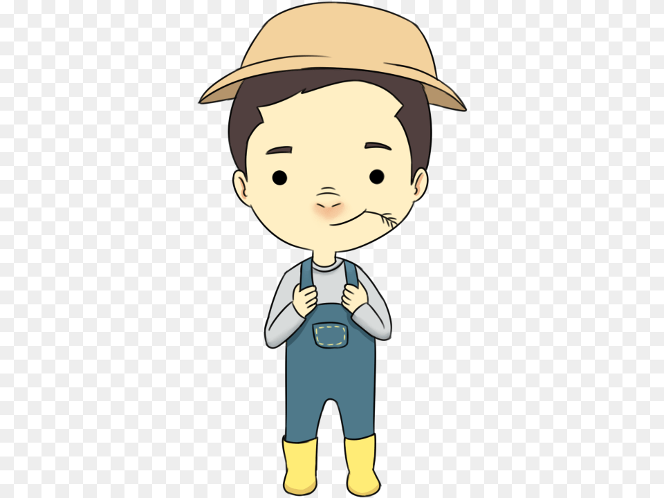 Cartoon Farmer Twins, Baby, Person, Face, Head Png Image