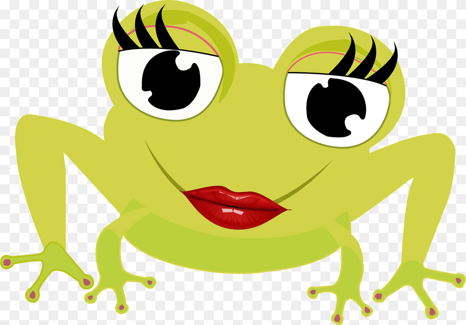 Cartoon Female Frog Clipart, Amphibian, Animal, Wildlife, Baby Png Image