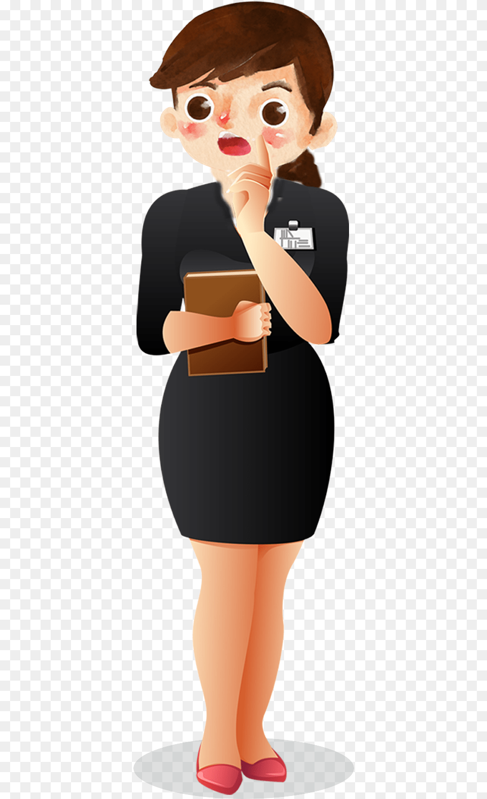Cartoon Female White Collar Insurance Salesman Illustration, Baby, Person, Face, Head Png