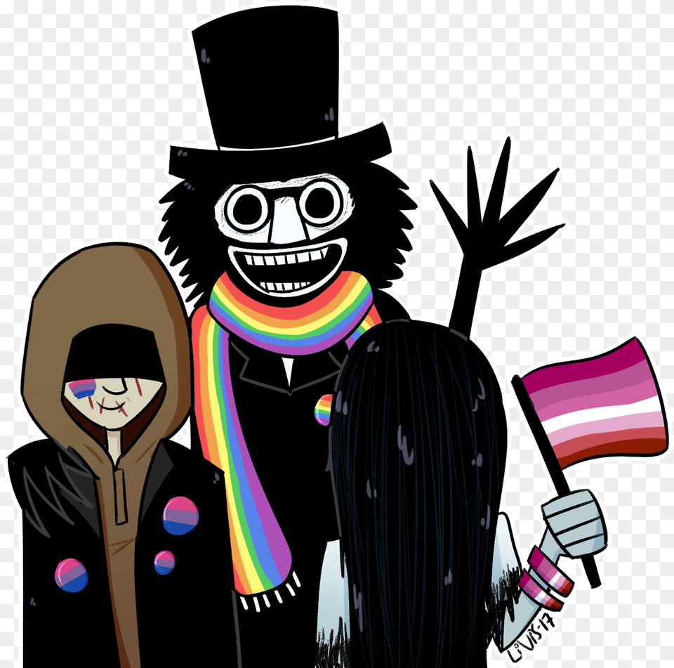 Cartoon Fictional Character Babadook And Bye Bye Man, Adult, Female, Person, Woman Png Image