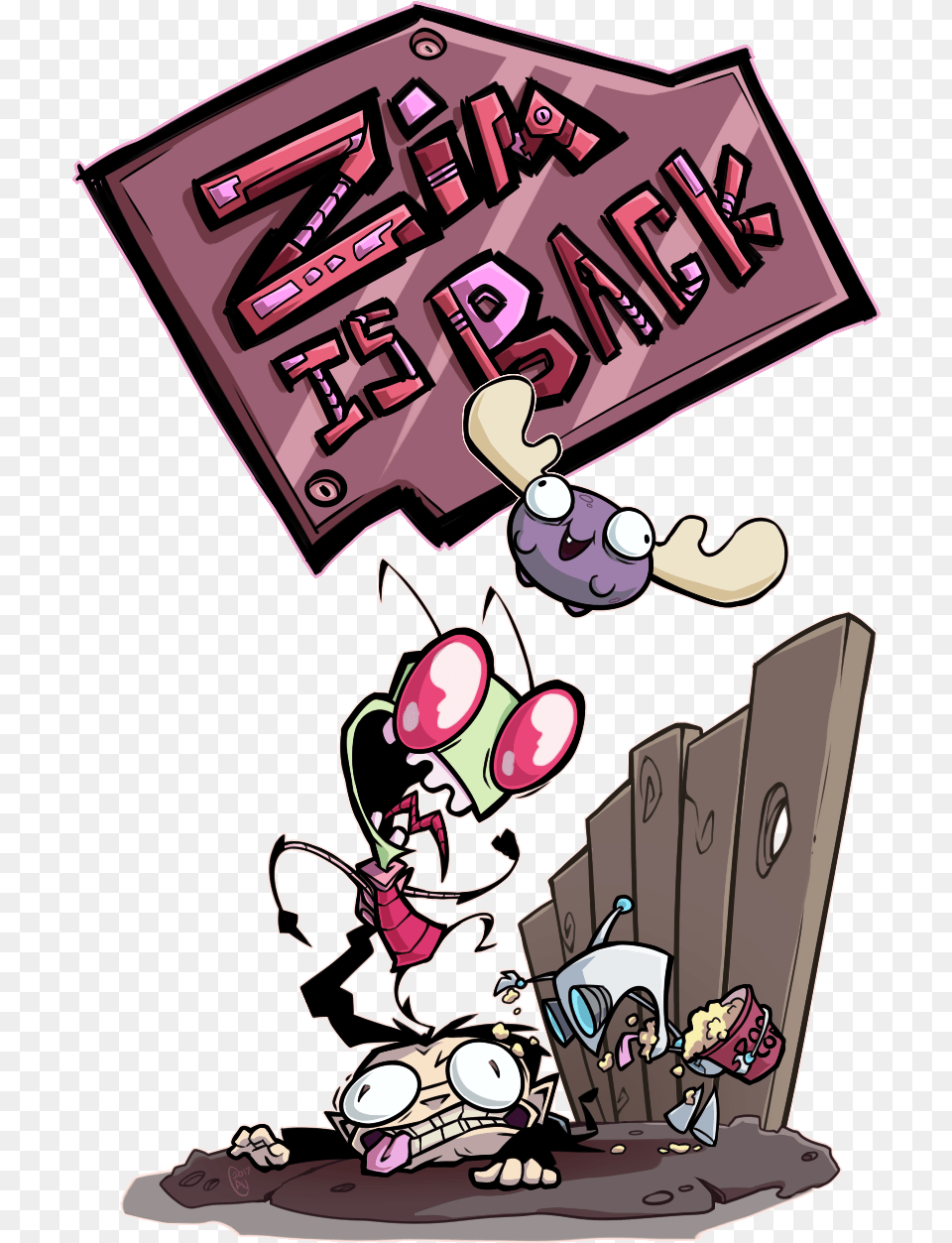 Cartoon Fictional Character Invader Zim Dib Meme, Book, Comics, Publication, Baby Free Transparent Png