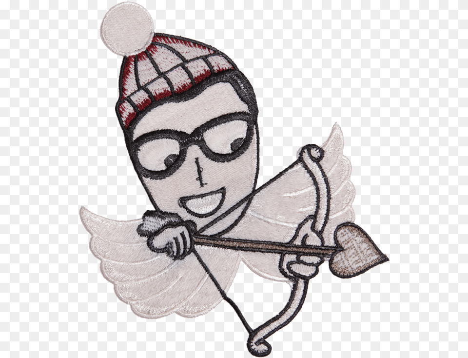 Cartoon Figure With The Arrow Of Cupid Embroidery Patch Cartoon, Baby, Person, Face, Head Free Transparent Png