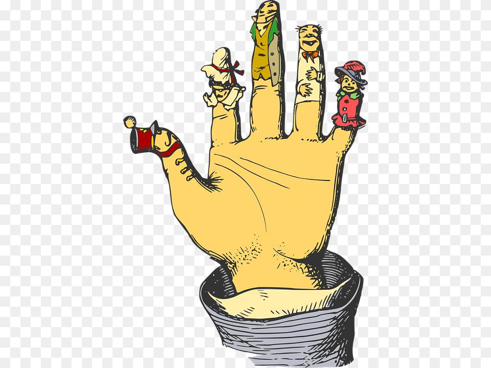Cartoon Finger Puppets Hand Puppets Titeres Dibujos, Body Part, Clothing, Person, Glove Free Png