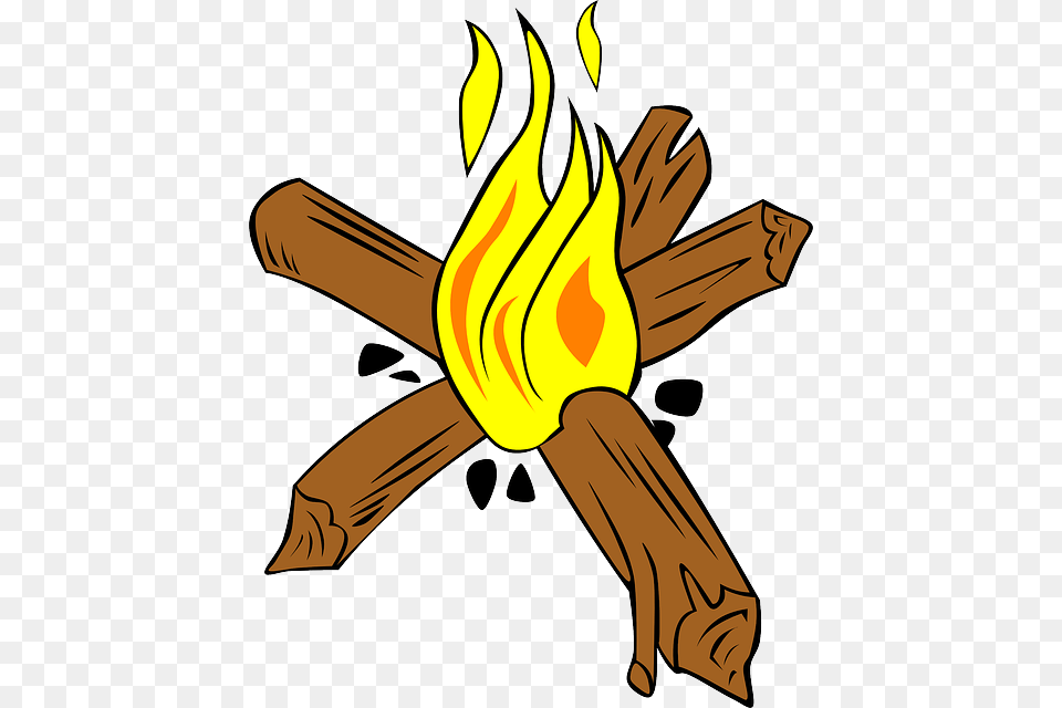 Cartoon Fire With Wood Star Fire For Camping, Flame Png