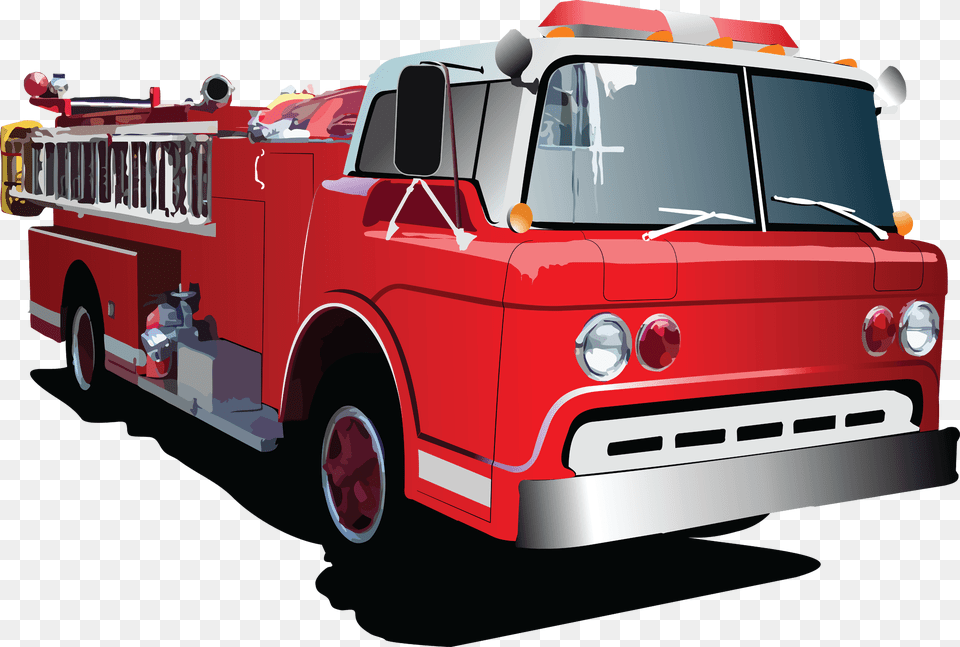 Cartoon Firetrucks Cliparts, Transportation, Vehicle, Fire Truck, Truck Png