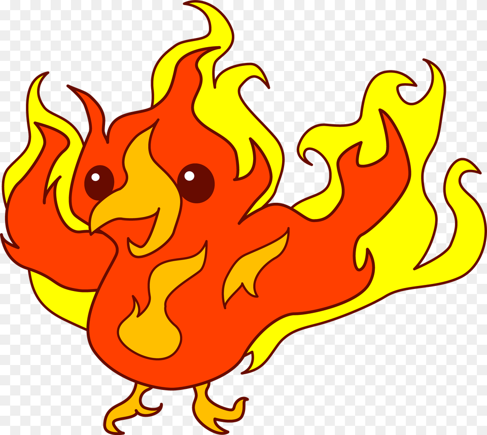 Cartoon Flame Phoenix Bird Clip Art Bird On Fire Cute Phoenix Clipart, Baby, Person Free Transparent Png