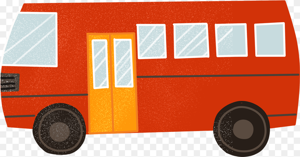 Cartoon Flat Simple Bus And Psd Cartoon Bus, Transportation, Vehicle, Van, First Aid Png Image