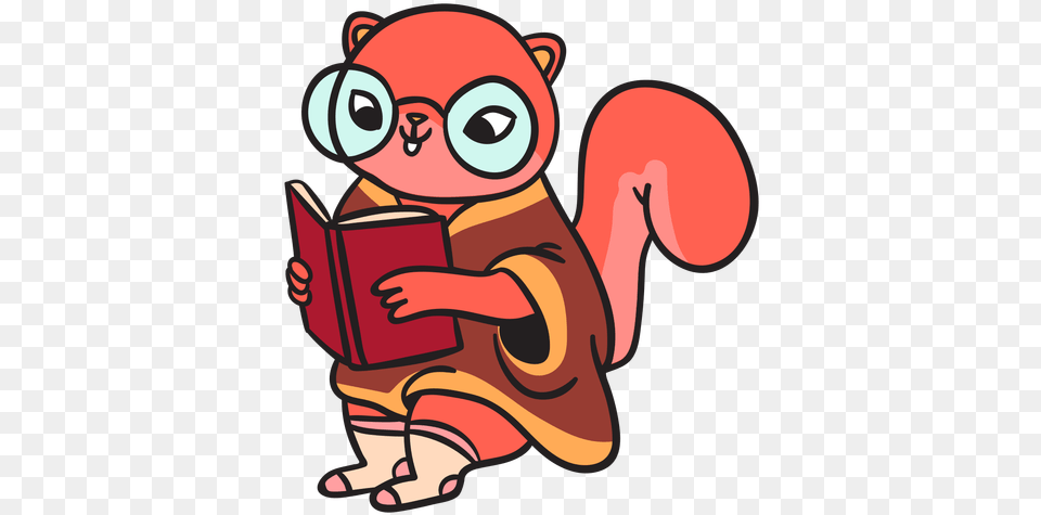 Cartoon Flat Squirrel Animal Transparent U0026 Svg Vector File Ardillas Animadas Con Libros, Person, Reading, Baby Free Png