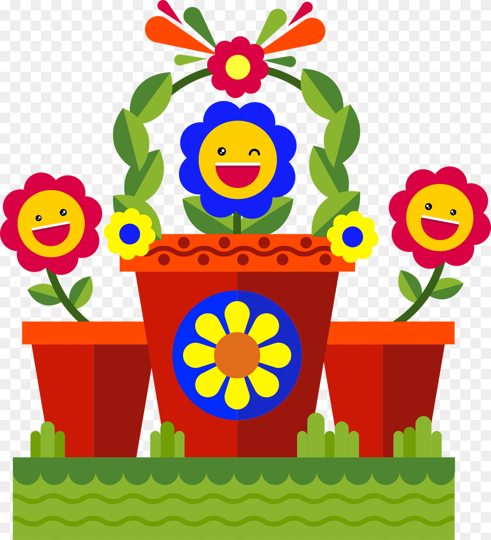Cartoon Flowers Characters Clipart, Plant, Potted Plant, Jar, Vase Free Transparent Png