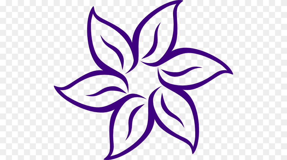 Cartoon Flowers Clip Art Purple Flower Outline Clip Art, Floral Design, Graphics, Pattern, Stencil Free Png Download