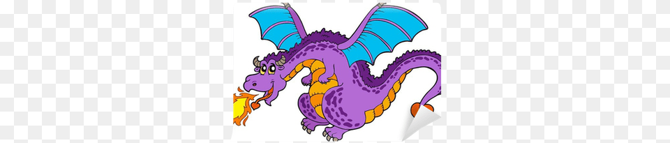 Cartoon Flying Dragon, Purple, Dynamite, Weapon Free Png Download