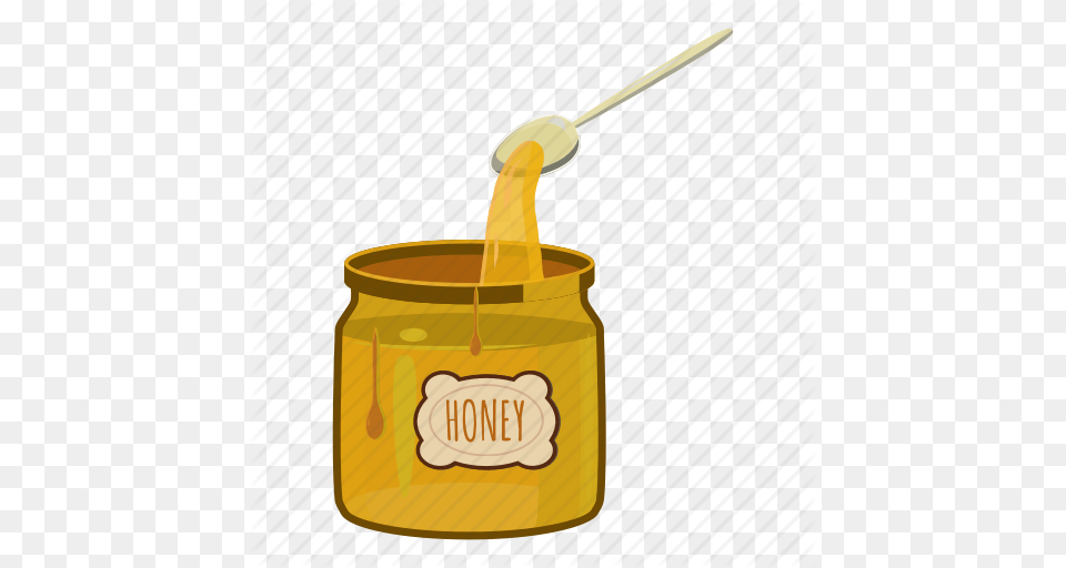 Cartoon Food Glass Honey Jar Spoon Sweet Icon, Cutlery, Can, Tin Png Image