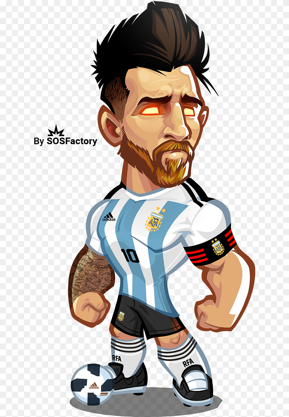 Cartoon Football Player Messi, Adult, Male, Man, Person Free Transparent Png