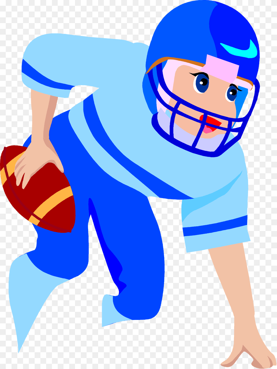 Cartoon Football Player Vector Clip Art From Clip, Helmet, Baby, Person, American Football Png Image
