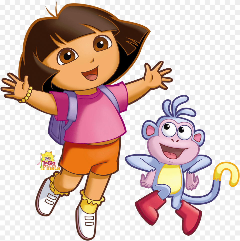 Cartoon For Designing Work Dora The Explorer, Baby, Person, Book, Comics Png Image