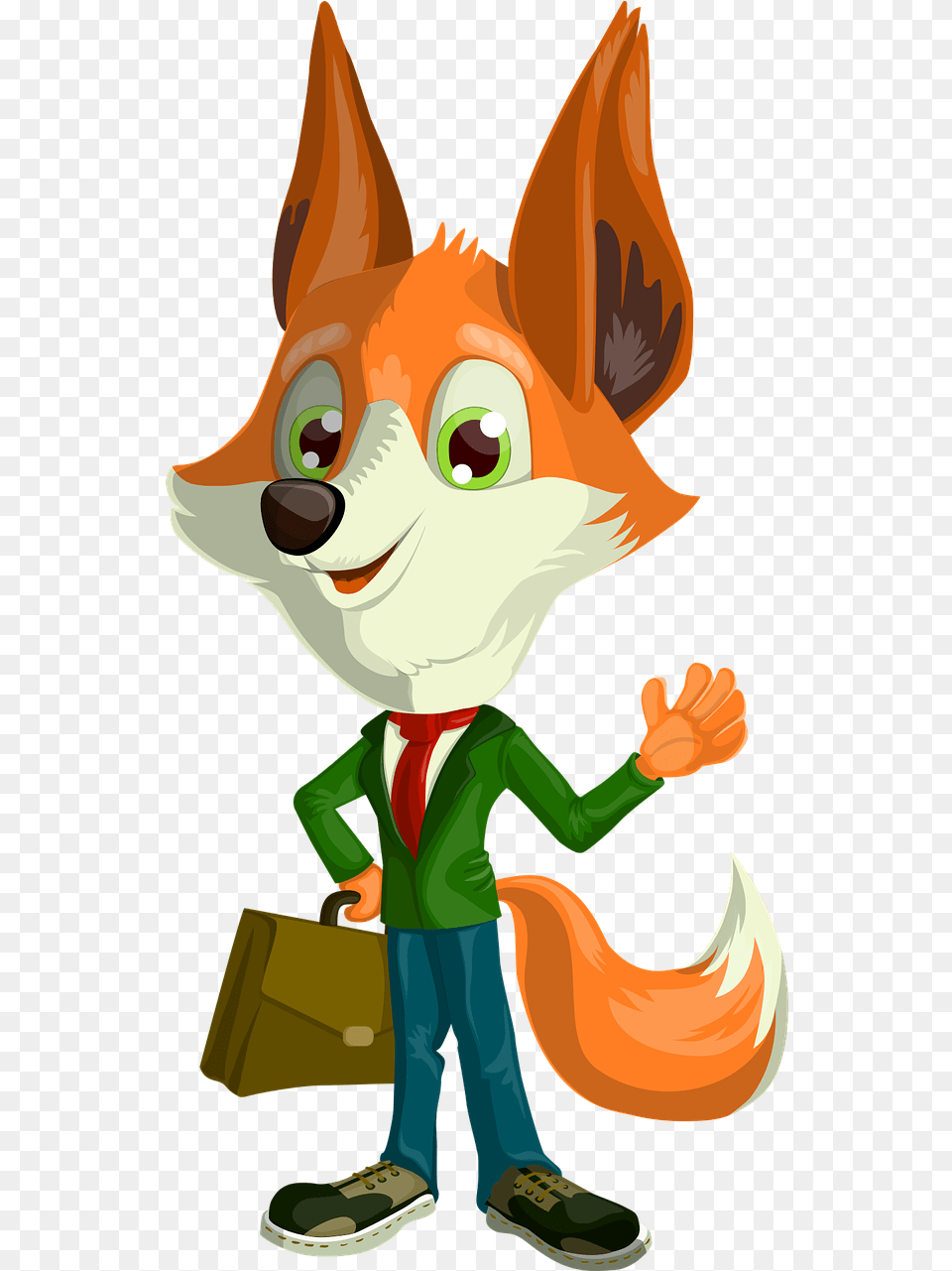 Cartoon Fox In A Suit, Baby, Person, Bag, Elf Png