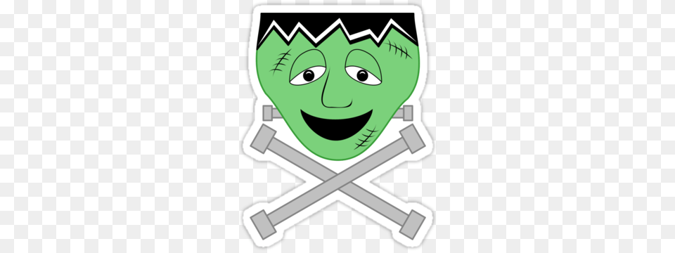 Cartoon Frankenstein Monster Face And Crossbolts Stickers, Head, Person, Baby, Smoke Pipe Free Transparent Png