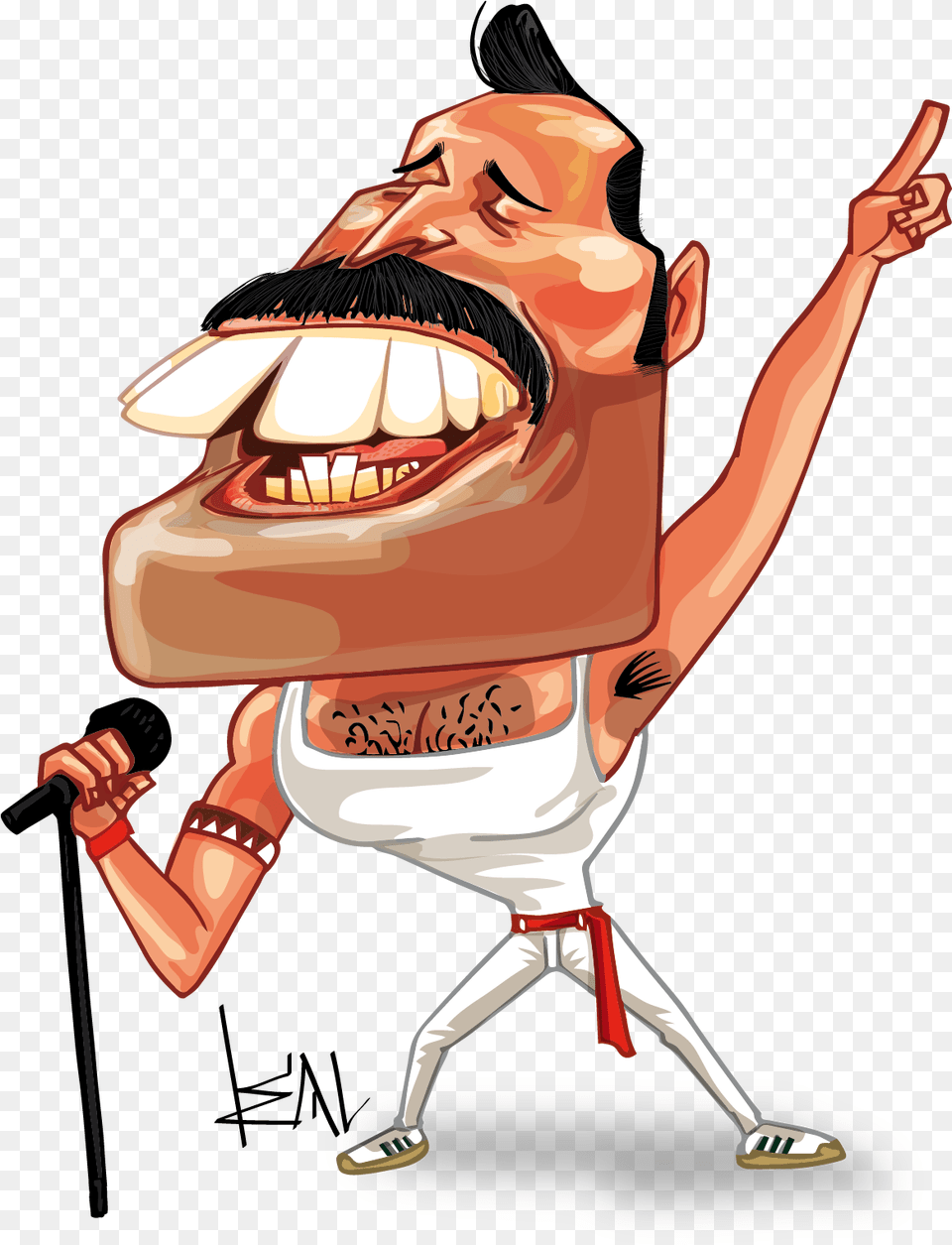 Cartoon Freddie Mercury Cartoon, Adult, Female, Person, Woman Png Image