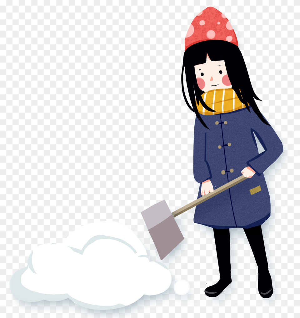 Cartoon Fresh Winter Shovel Snow And Psd, Baby, Person, Face, Head Png Image