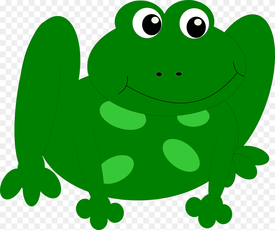 Cartoon Frog Clipart, Amphibian, Animal, Wildlife, Green Png Image