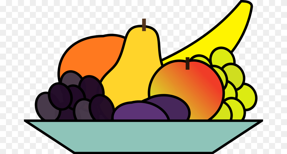 Cartoon Fruit Bowl, Banana, Food, Plant, Produce Png Image